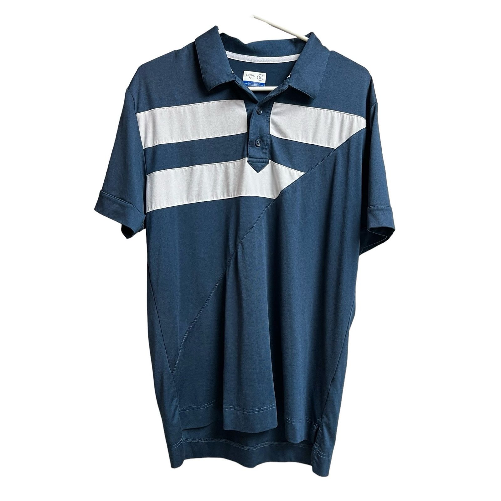 Callaway Callaway Golf X Range Striped Diagonal Polo Shirt Navy White Size US L / EU 52-54 / 3 - 1 Thumbnail