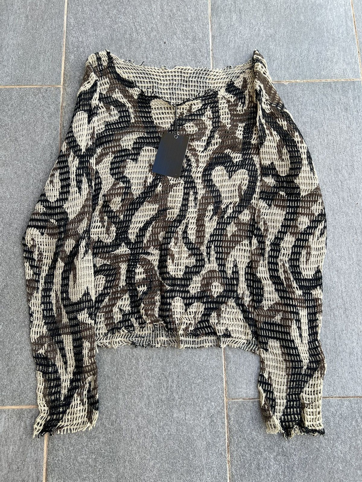 image of Number N Ine Archive '04 Tribal Hearts Knit in Camo, Men's (Size Small)