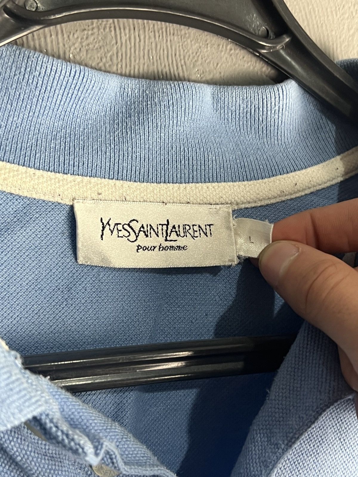 Yves Saint Laurent Vintage Yves Saint Laurent YSL Polo T Shirt Luxury Blue Size US L / EU 52-54 / 3 - 5 Thumbnail