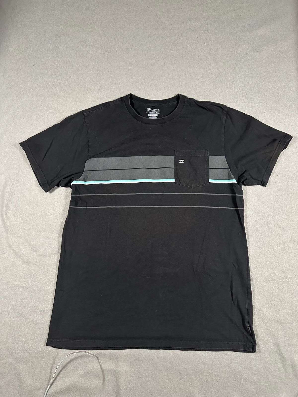 Billabong Billabong Men T-Shirt Regular M Black Striped Pocket Size US XL / EU 56 / 4 - 1 Thumbnail