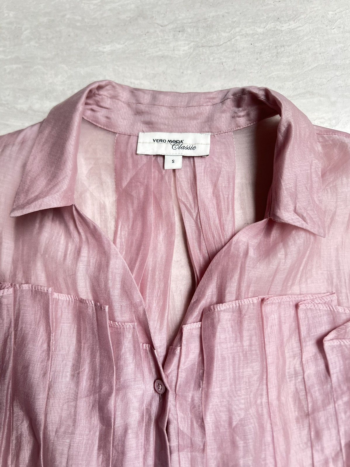 Other Vero Moda Classic Pink Pleats Dress Shirt Size US XS / EU 42 / 0 - 10 Thumbnail