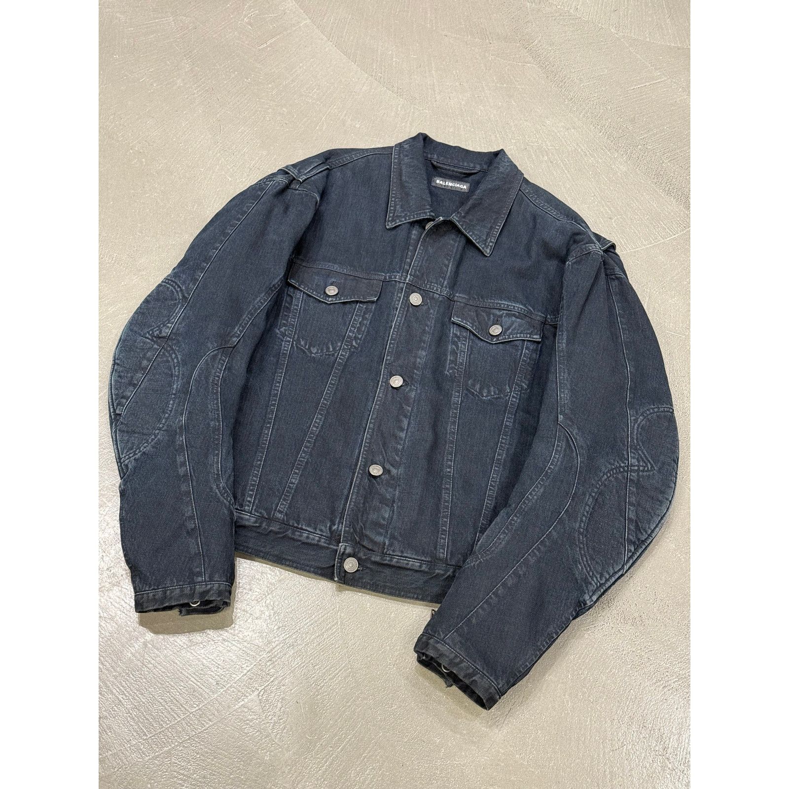 Balenciaga A/W2019 Balenciaga by Demna padded biker denim jacket Size US M / EU 48-50 / 2 - 3 Thumbnail