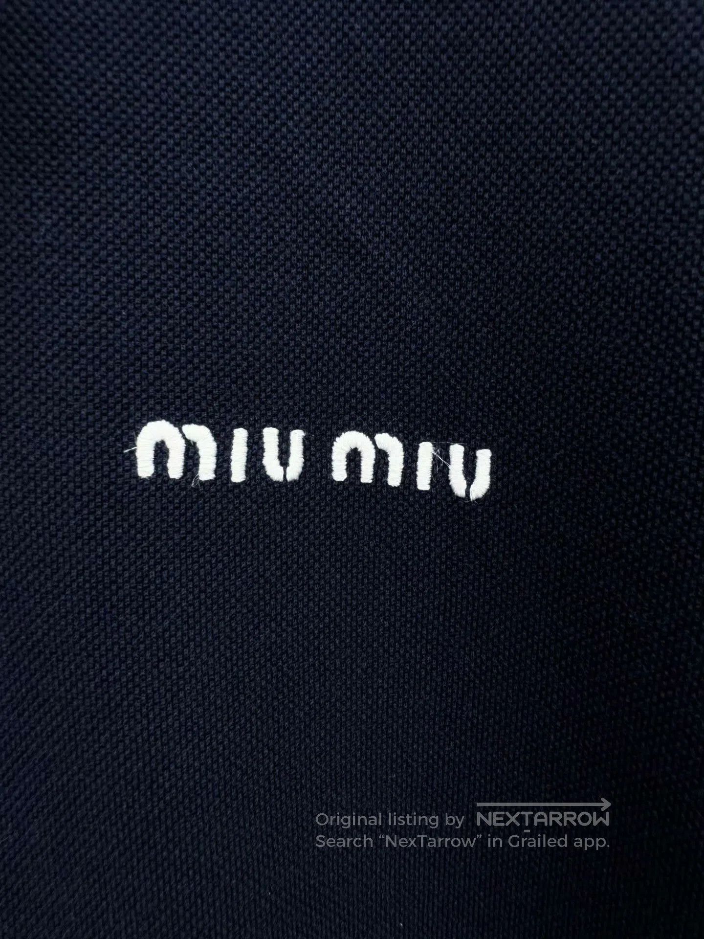Miu Miu miumiu navy polo shirt in excellent condition. Size US XS / EU 42 / 0 - 3 Thumbnail