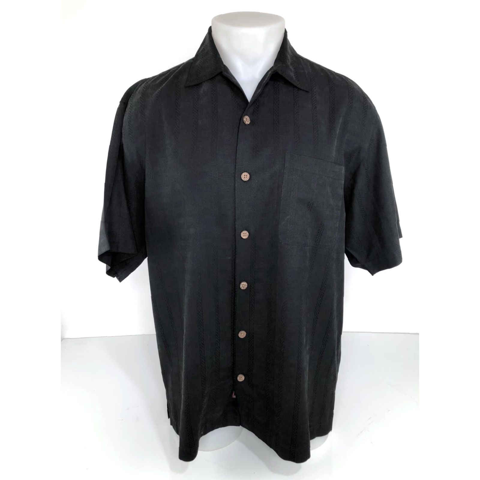 Tommy Bahama TOMMY BAHAMA Embroidered KING OF THE GREEN Golf SILK Mens Shirt M Black Short Sleeve Button-Up Size US M / EU 48-50 / 2 - 2 Thumbnail