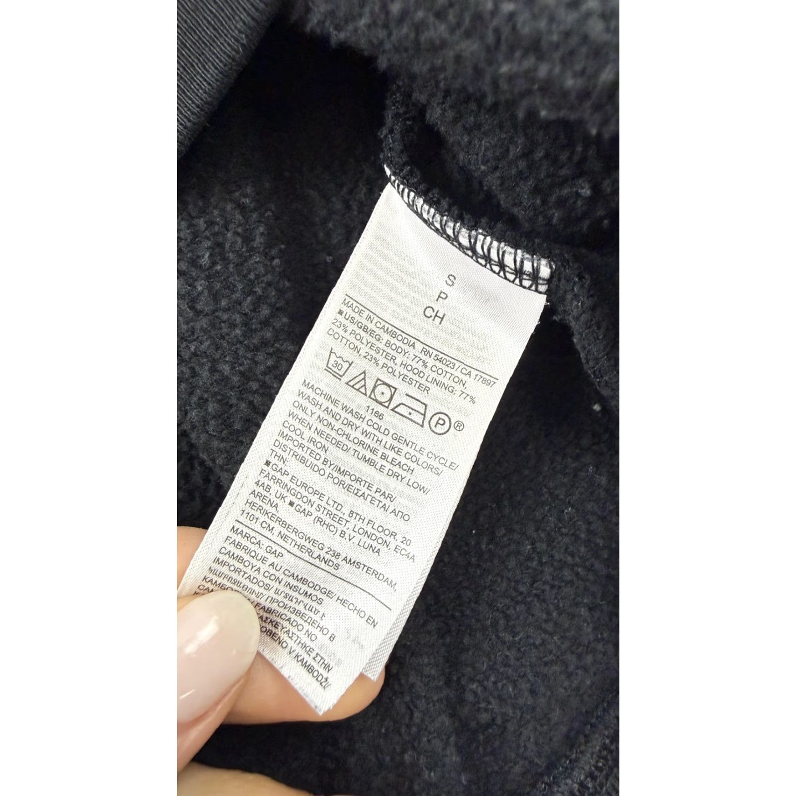 Gap Gap Hoodie Womens Small Black Pullover Fleece Lined Sweatshirt Cotton Blend Size S / US 4 / IT 40 - 4 Thumbnail