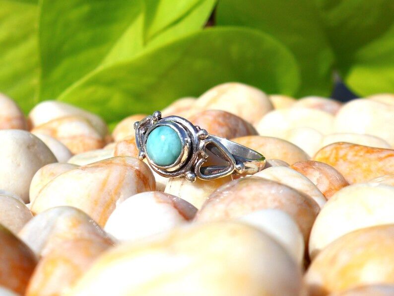 Handmade Handmade Larimar Ring, 925 Sterling Silver Ring, Women Gifts Size ONE SIZE - 4 Thumbnail