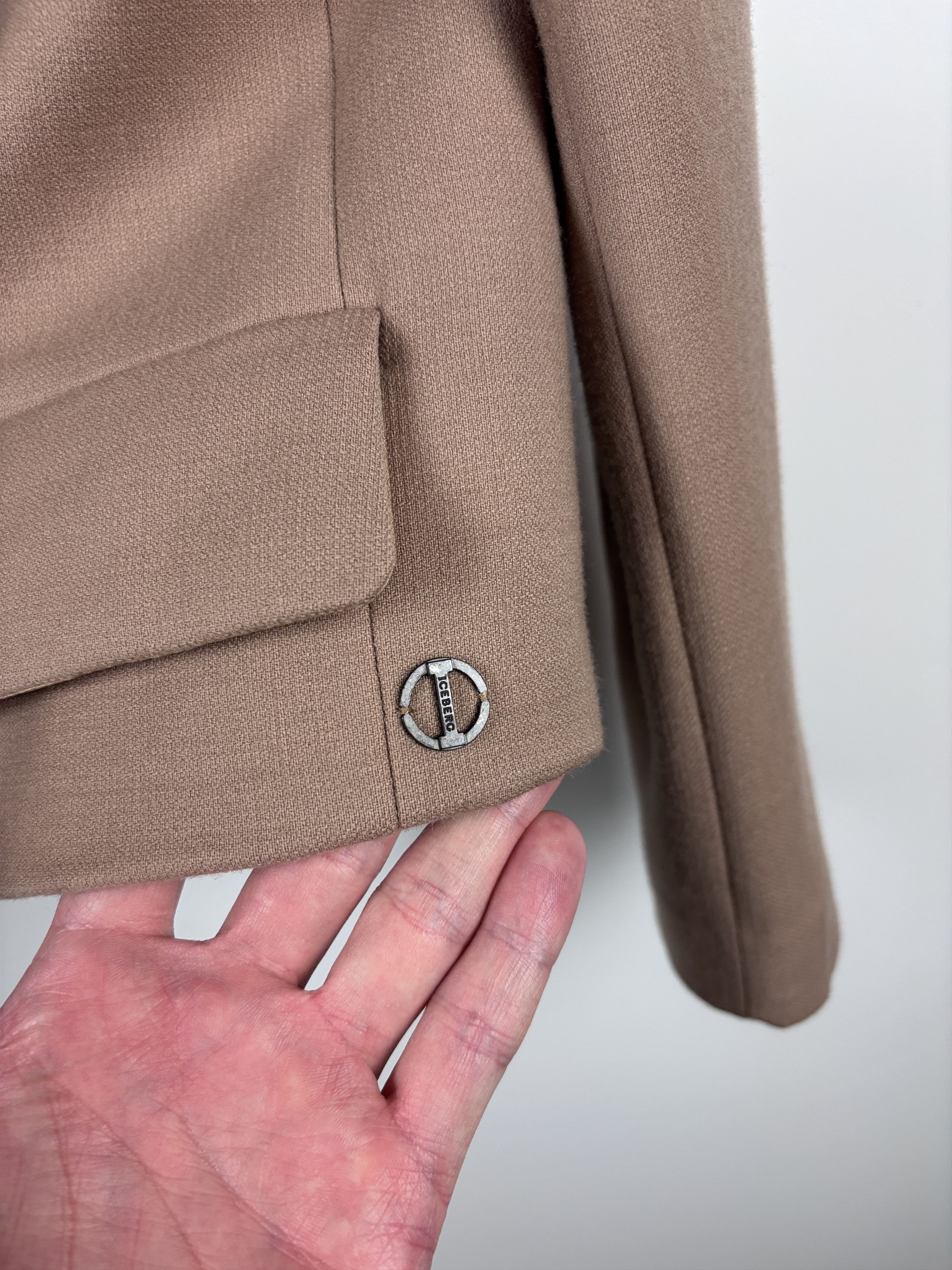 Iceberg Womens Iceberg Coat Blazer Wool Jacket Beige/Brown Size 44 Size M / US 6-8 / IT 42-44 - 5 Thumbnail