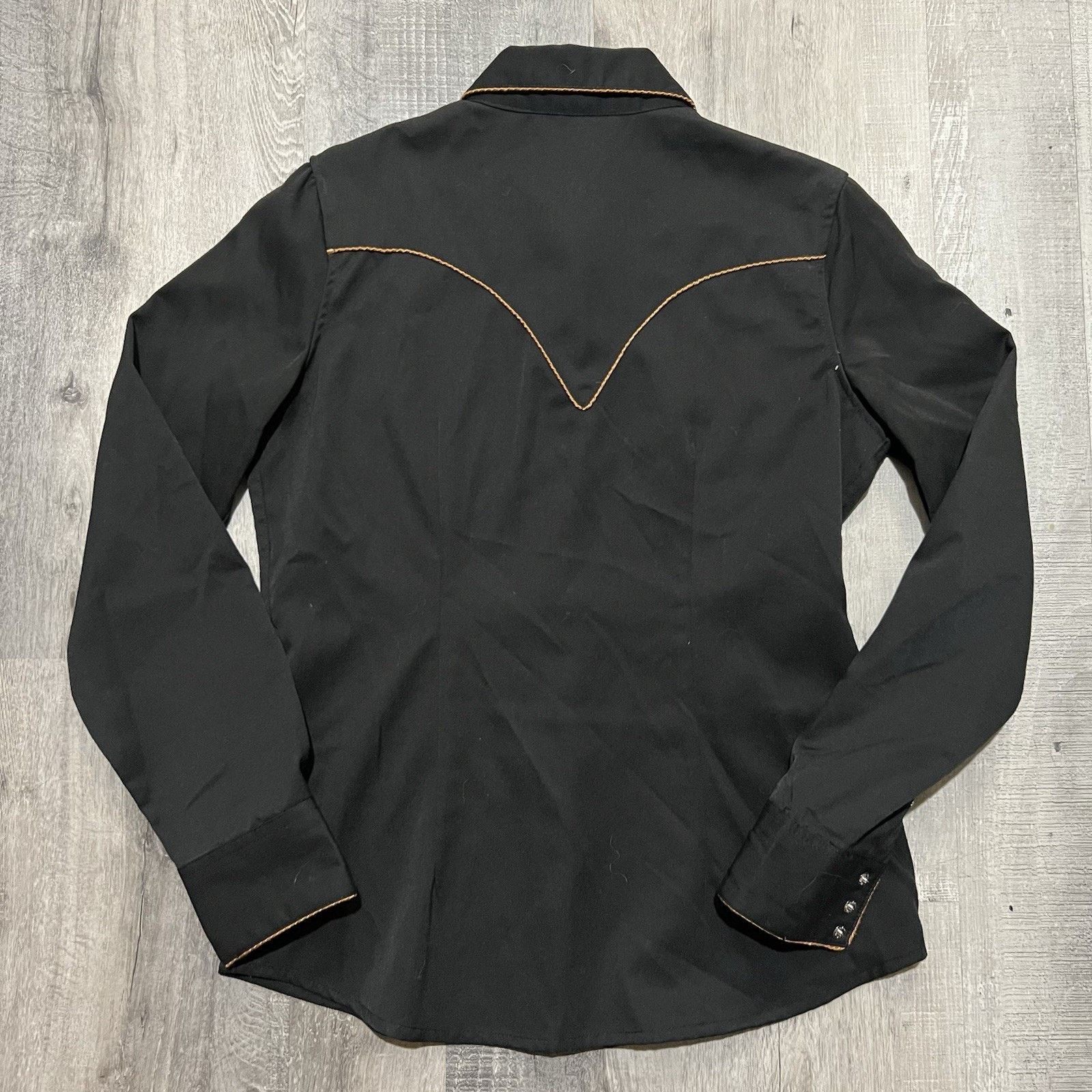 Panhandle Slim Panhandle Slim Black/Orange Pearl Snap Western Cowgirl Shirt Size M / US 6-8 / IT 42-44 - 2 Thumbnail