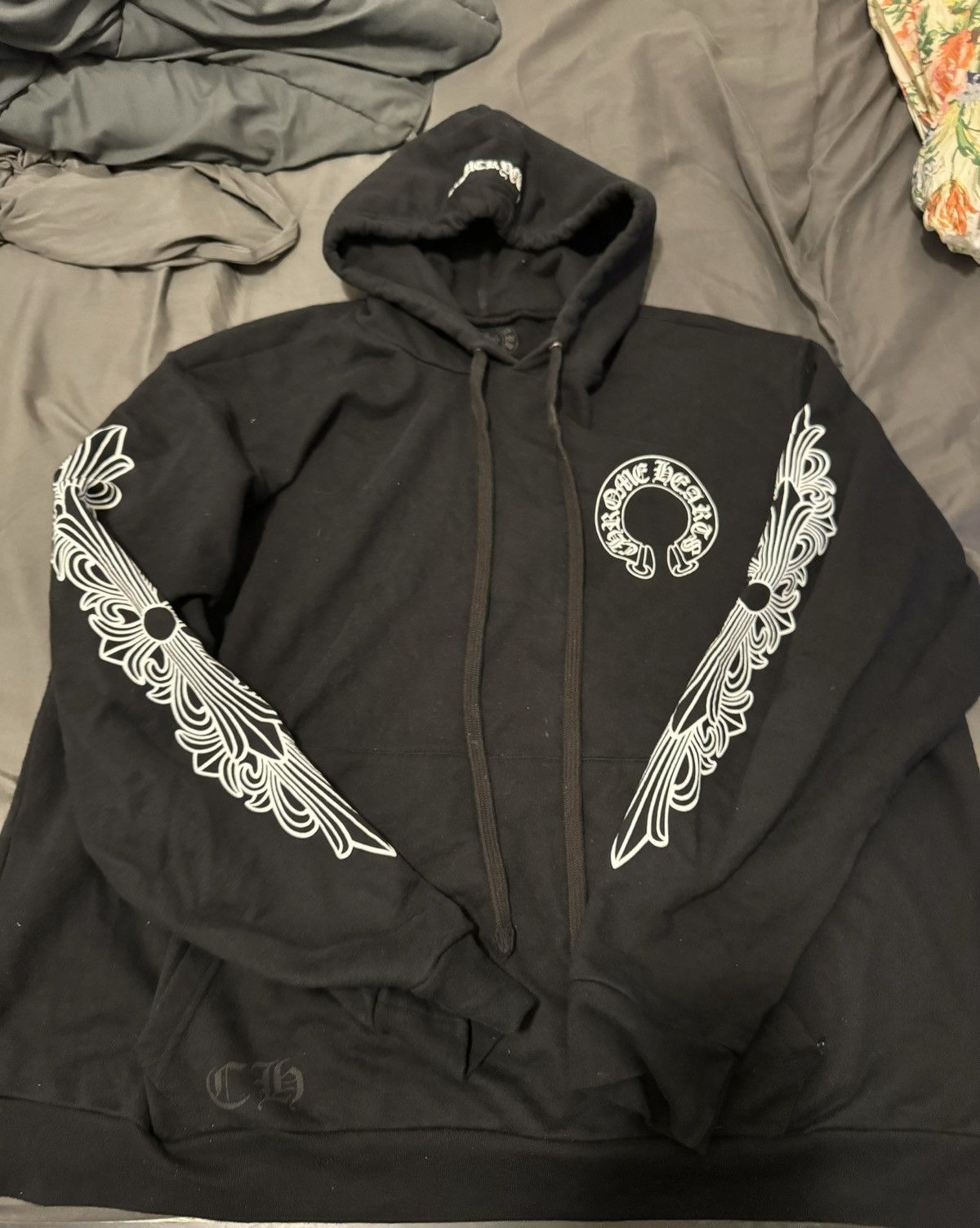 image of Chrome Hearts Horseshoe Hoodie in Black, Men's (Size 2XL)