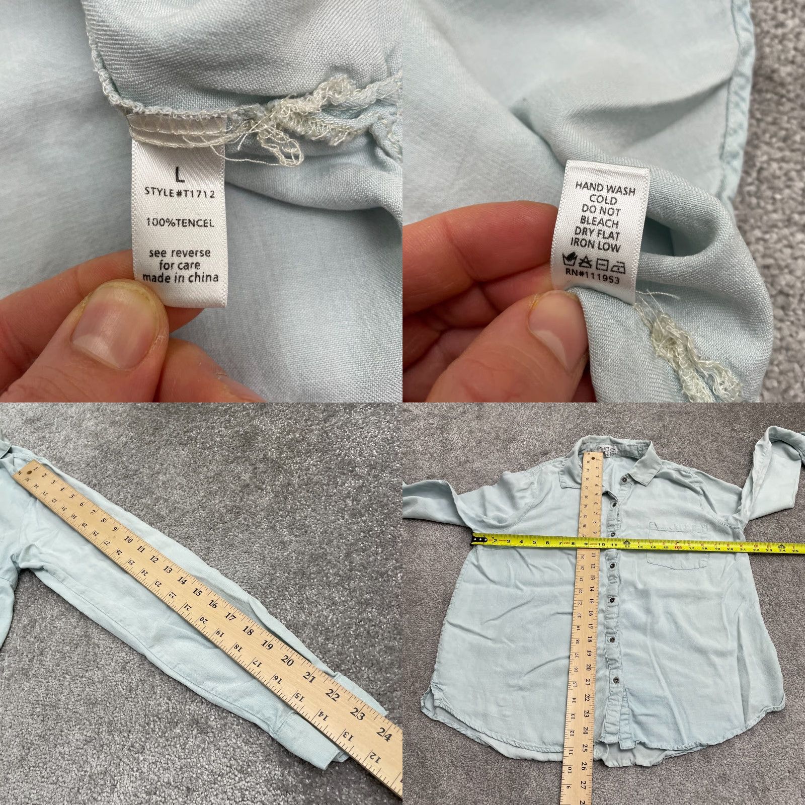 Vintage Active USA Shirt Womens Large Light Blue Long Sleeve Tencel Button Down Casual Size L / US 10 / IT 46 - 8 Thumbnail