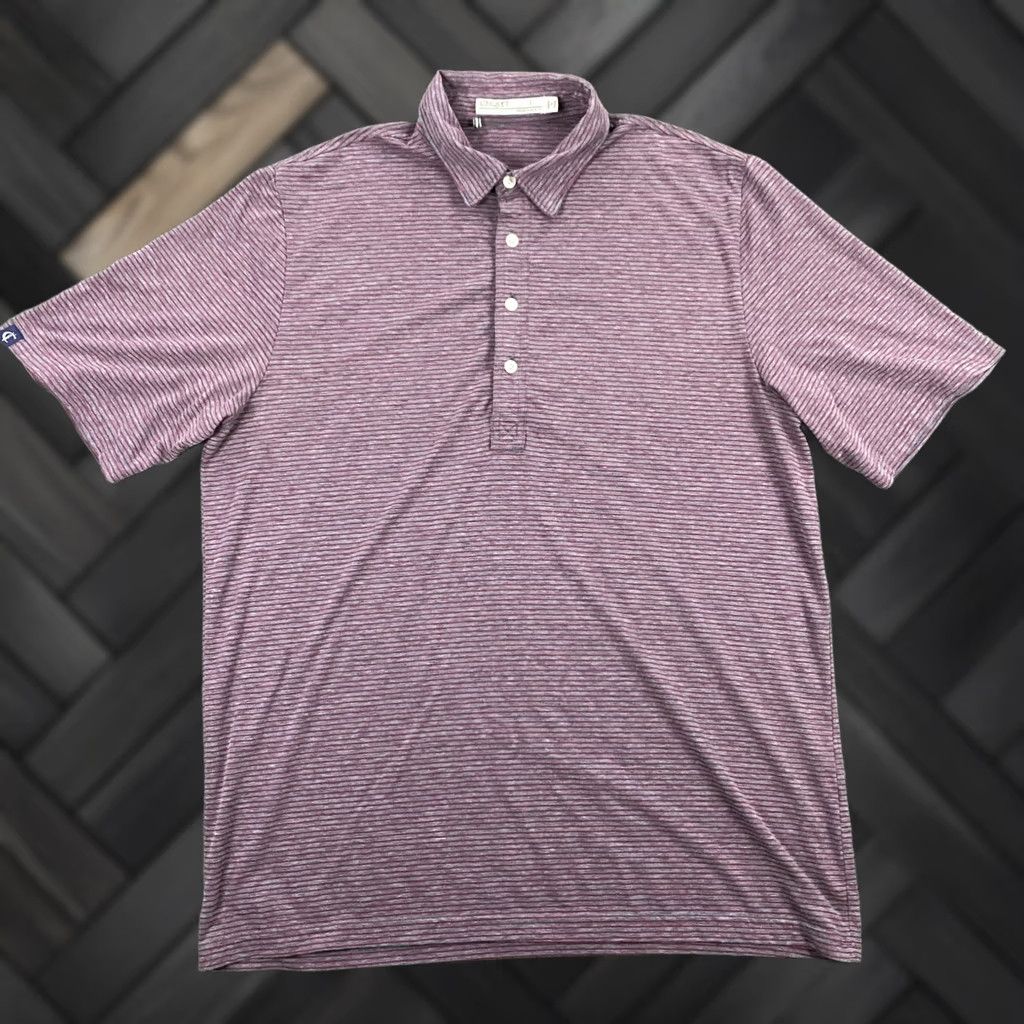 Vintage Criquet Mens Polo Shirt Large Striped Cotton Blend Performance Golf Shirt Mens Polo Striped Cotton Blend Golf Size US L / EU 52-54 / 3 - 1 Thumbnail