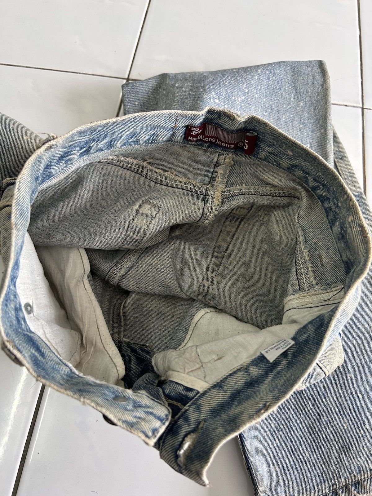 Japanese Brand × Vintage Vintage HAN DI LONG JEANS Japanese Distressed Painted Denim Size US 27 - 9 Thumbnail