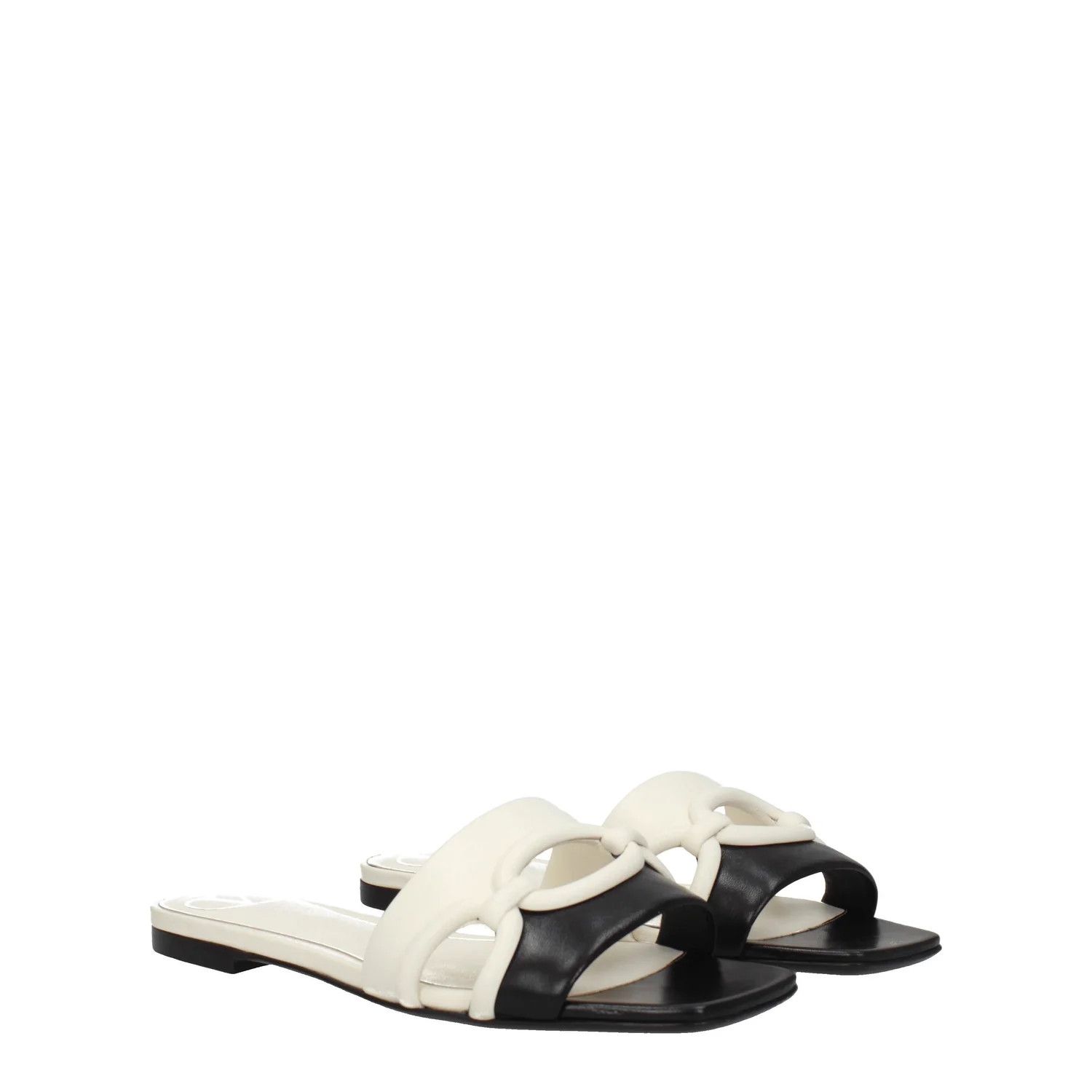 Valentino ob1o1e1224 Leather Slippers in Ivory Black Size US 8 / IT 38 - 2 Thumbnail