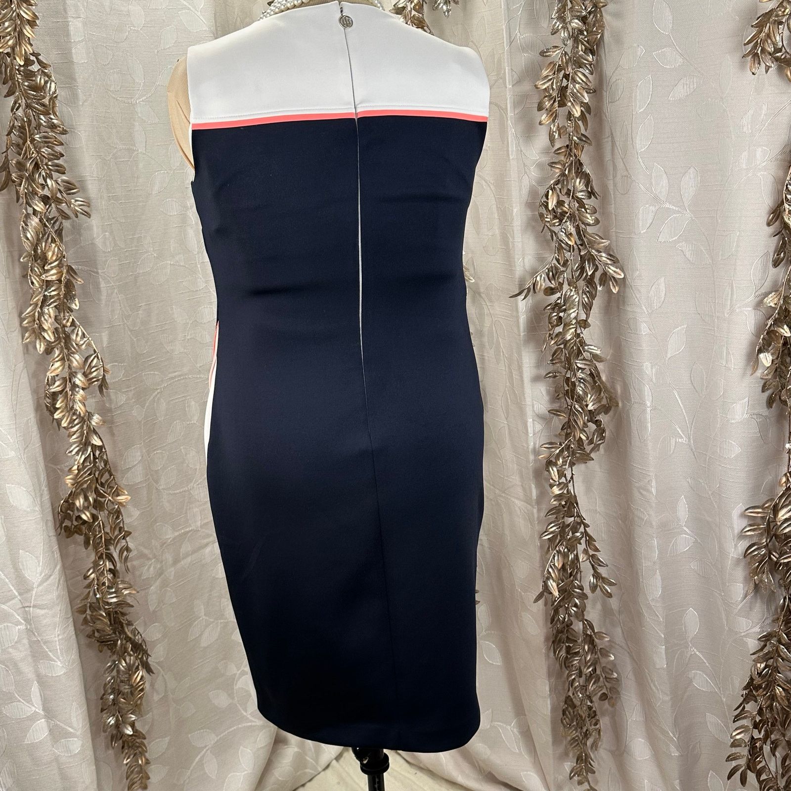 Tommy Hilfiger Tommy Hilfiger Navy White Coral Sheath Dress Size 14 Size XL / US 12-14 / IT 48-50 - 4 Thumbnail