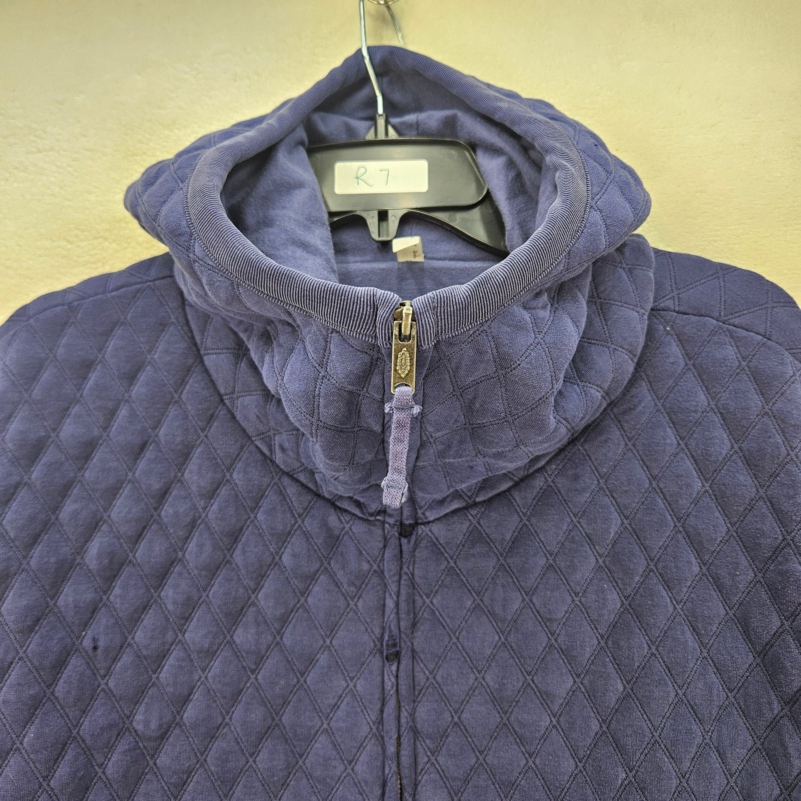 Free People FREE PEOPLE WOMEN'S LARGE PURPLE BLUE DISTRESSED FULL ZIP Size L / US 10 / IT 46 - 2 Thumbnail