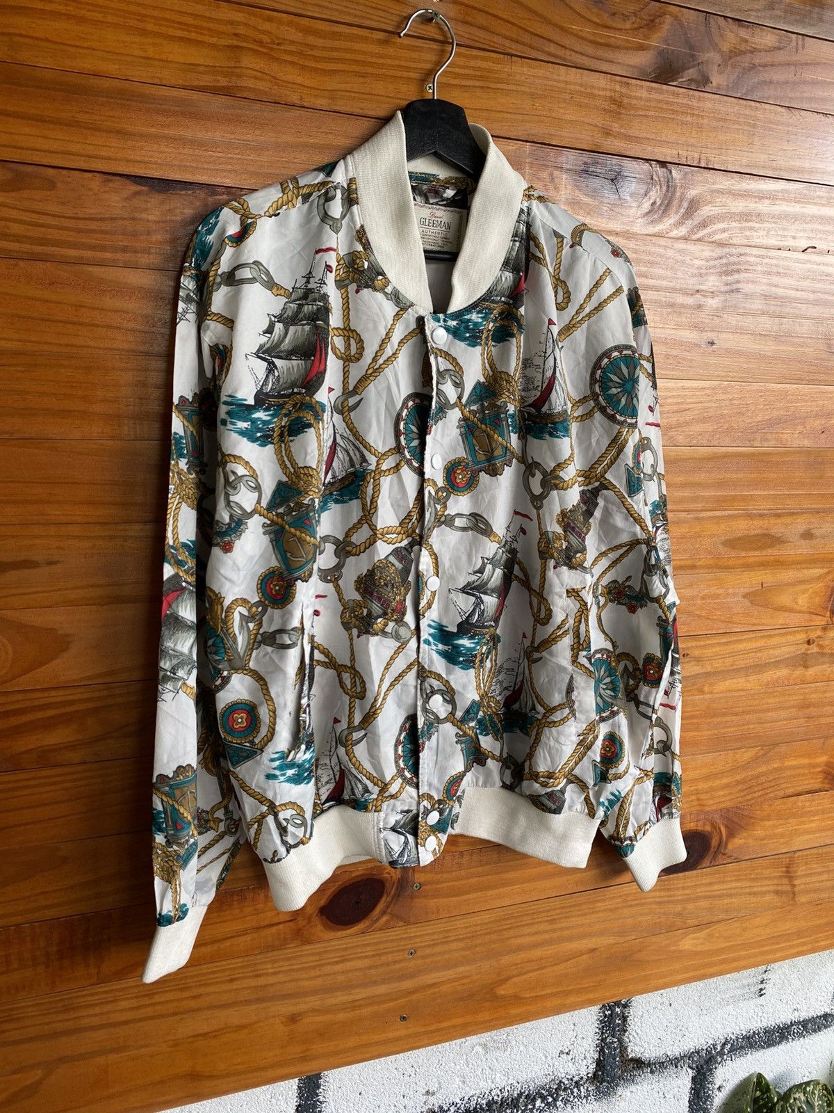 Japanese Brand Gleeman Nautical Print Vintage Chain & Ship Pattern Jacket Size US L / EU 52-54 / 3 - 5 Thumbnail