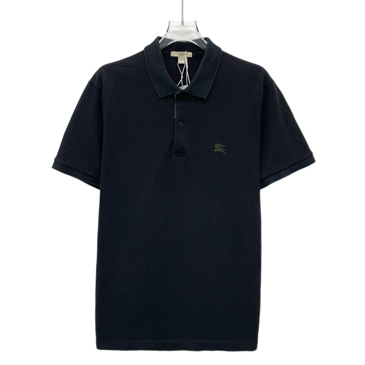 Burberry Burberry Black Equestrian Knight Cotton Polo Shirt K26WX Size US M / EU 48-50 / 2 - 1 Thumbnail
