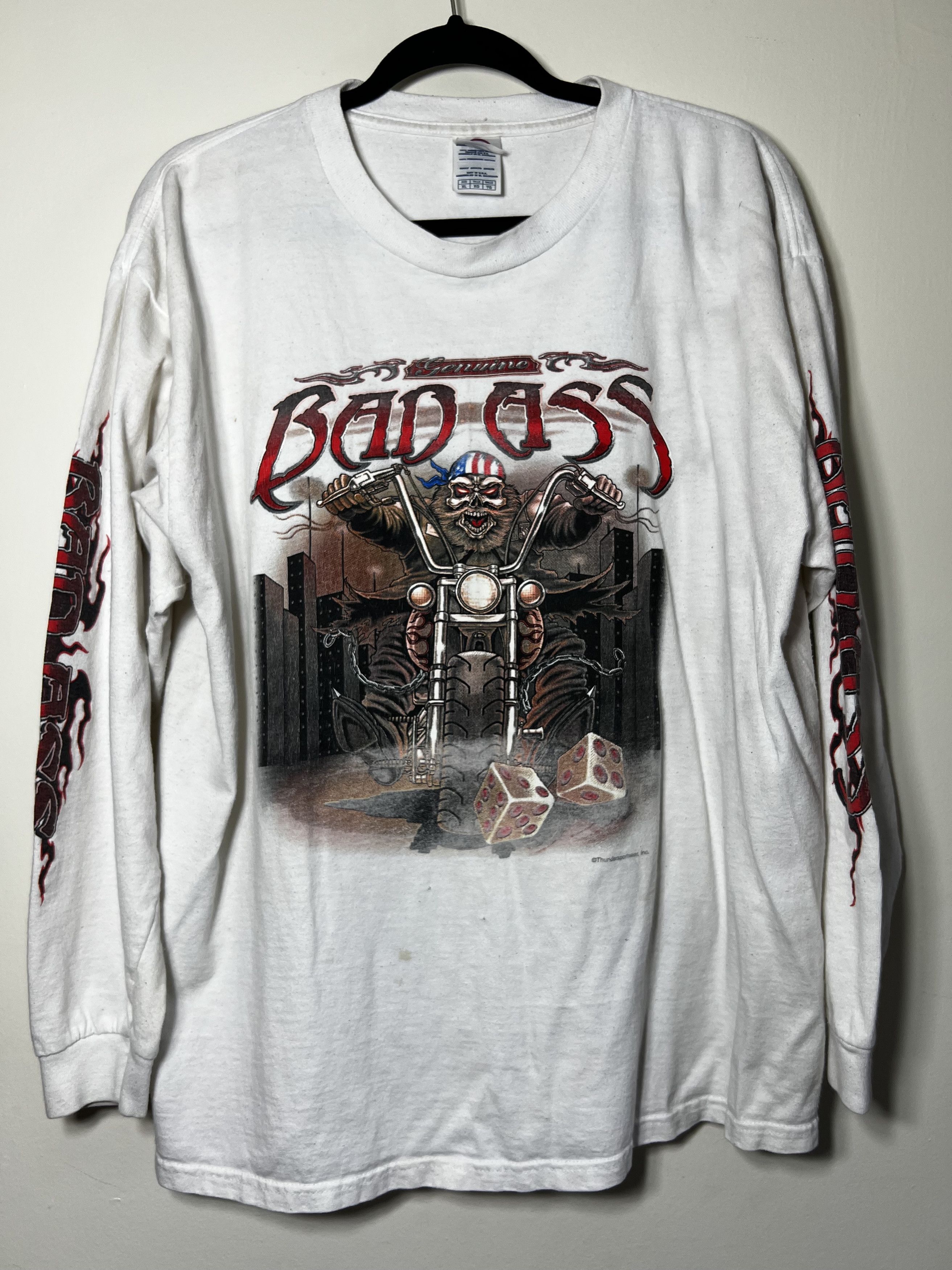 Vintage Vintage Bad Ass Thunder Sportswear Motorcycle Graphic Tee Size US XL / EU 56 / 4 - 1 Thumbnail