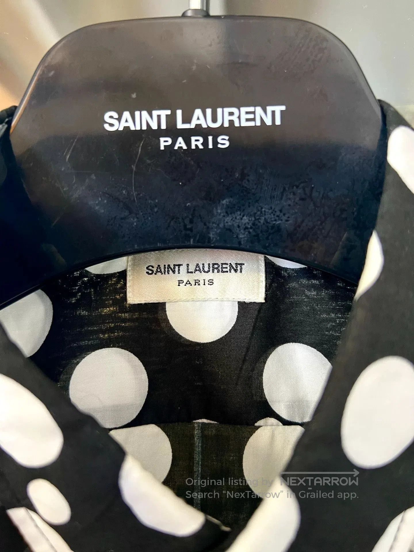Saint Laurent Paris black and white polka dot shirt. Size US S / EU 44-46 / 1 - 3 Thumbnail
