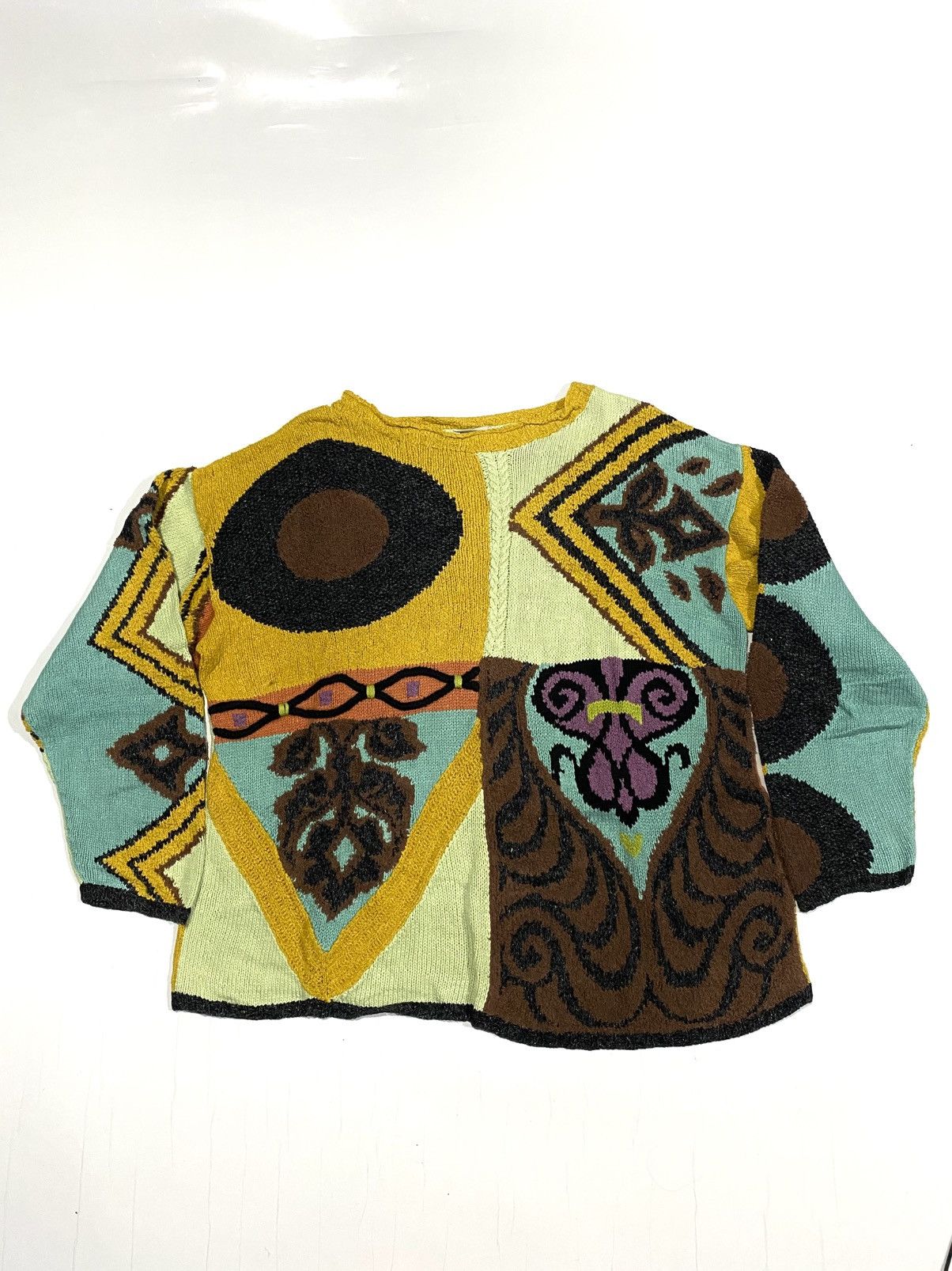 Beauty Beast × Japanese Brand × Yoshiyuki Konishi Ficce Yoshiyuki Konishi Pattern Hand Knit Size US M / EU 48-50 / 2 - 1 Thumbnail