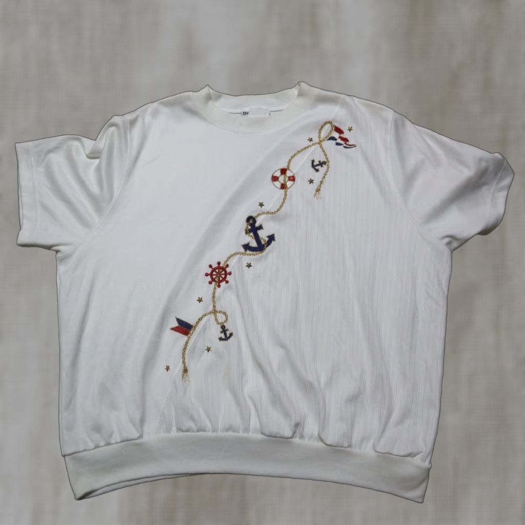 Vintage VINTAGE BonWorth Sweater Shirt White Floral Embroidered Mock Neck Long Sleeve PL Womens Size L / US 10 / IT 46 - 1 Thumbnail