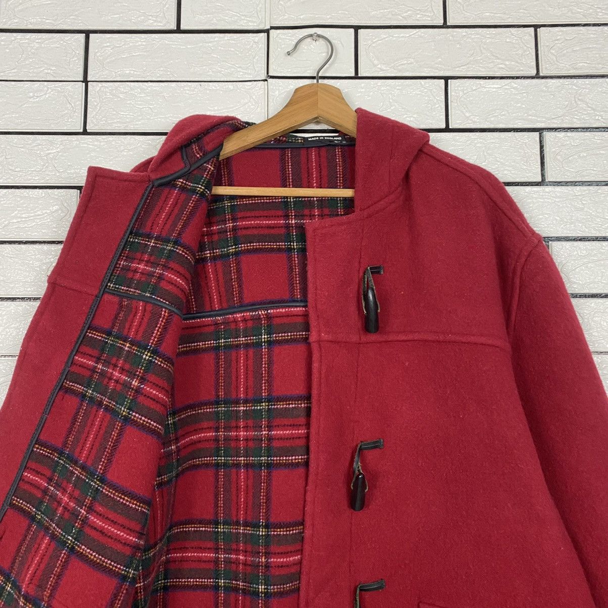 Burberry 🔥VINTAGE DUFFLE WOOL JACKET BURBERRYS CHECK TARTAN BLANKET Size US M / EU 48-50 / 2 - 15 Thumbnail