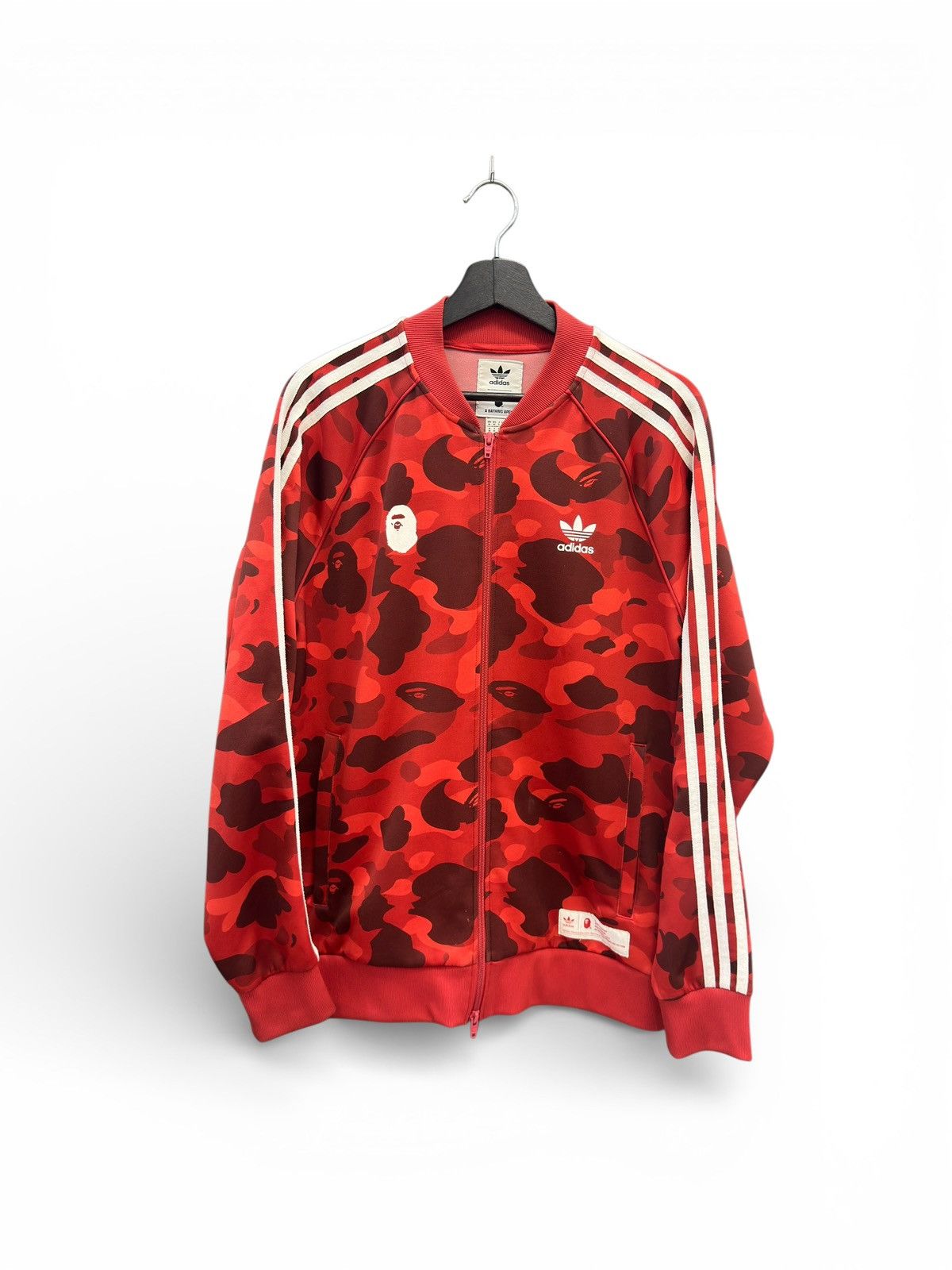 Adidas × Bape Adidas Bape Red Track Jacket Size US M / EU 48-50 / 2 - 1 Thumbnail