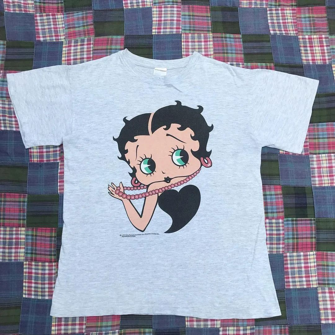 image of Character Hero x Vintage Betty Boop in Grey, Men's (Size Small)