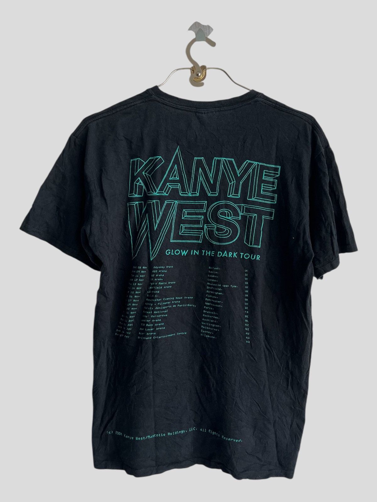 Kanye West Vintage 2008 Kanye West Glow In the Dark Tour Tee Shirt Size US M / EU 48-50 / 2 - 4 Thumbnail