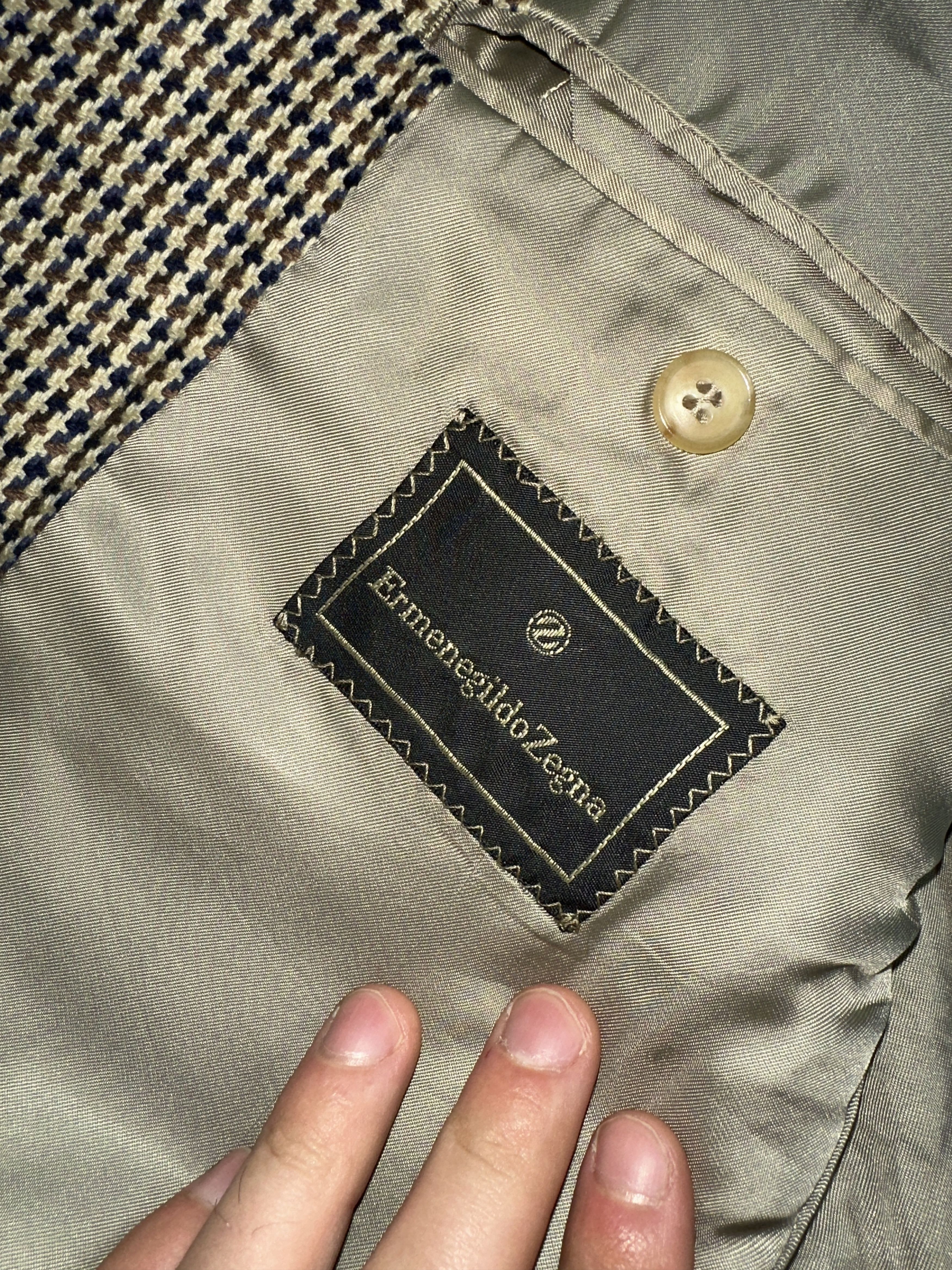 Ermenegildo Zegna Zegna Pure Cashmere Houndstooth Check 2 Button Blazer 50R EU Size 50R - 3 Thumbnail