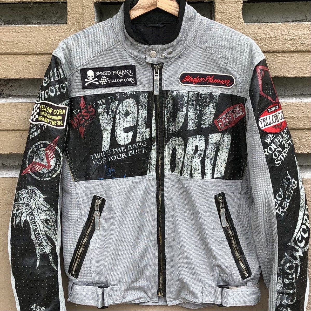 Vintage Vintage Yellow Corn BRP Breakers Mix Leather Racing Jacket Size US L / EU 52-54 / 3 - 3 Thumbnail