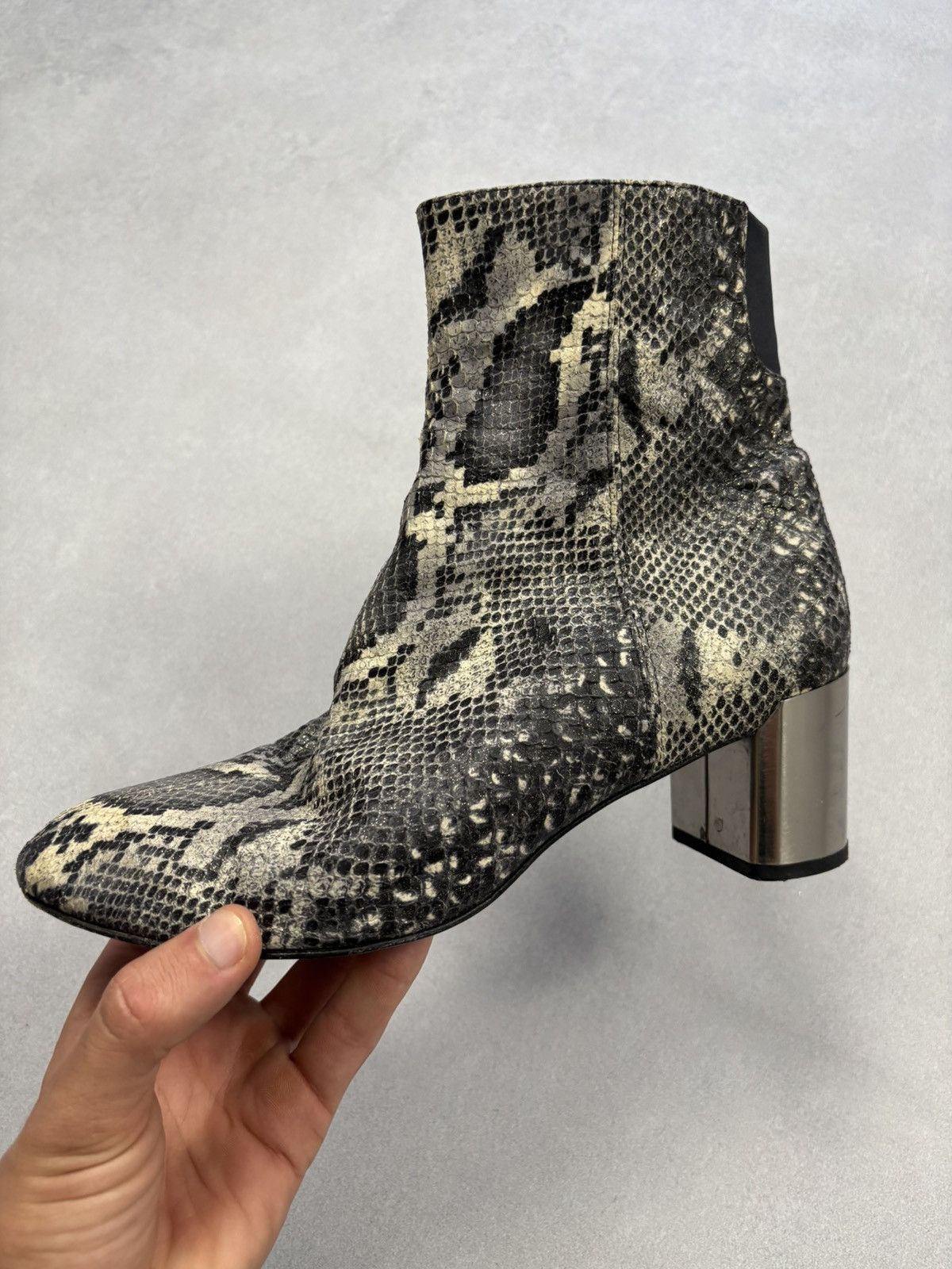 Designer Thierry Rabotin Python Print Leather Ankle Boots Women’s 38 Size US 8 / IT 38 - 18 Thumbnail