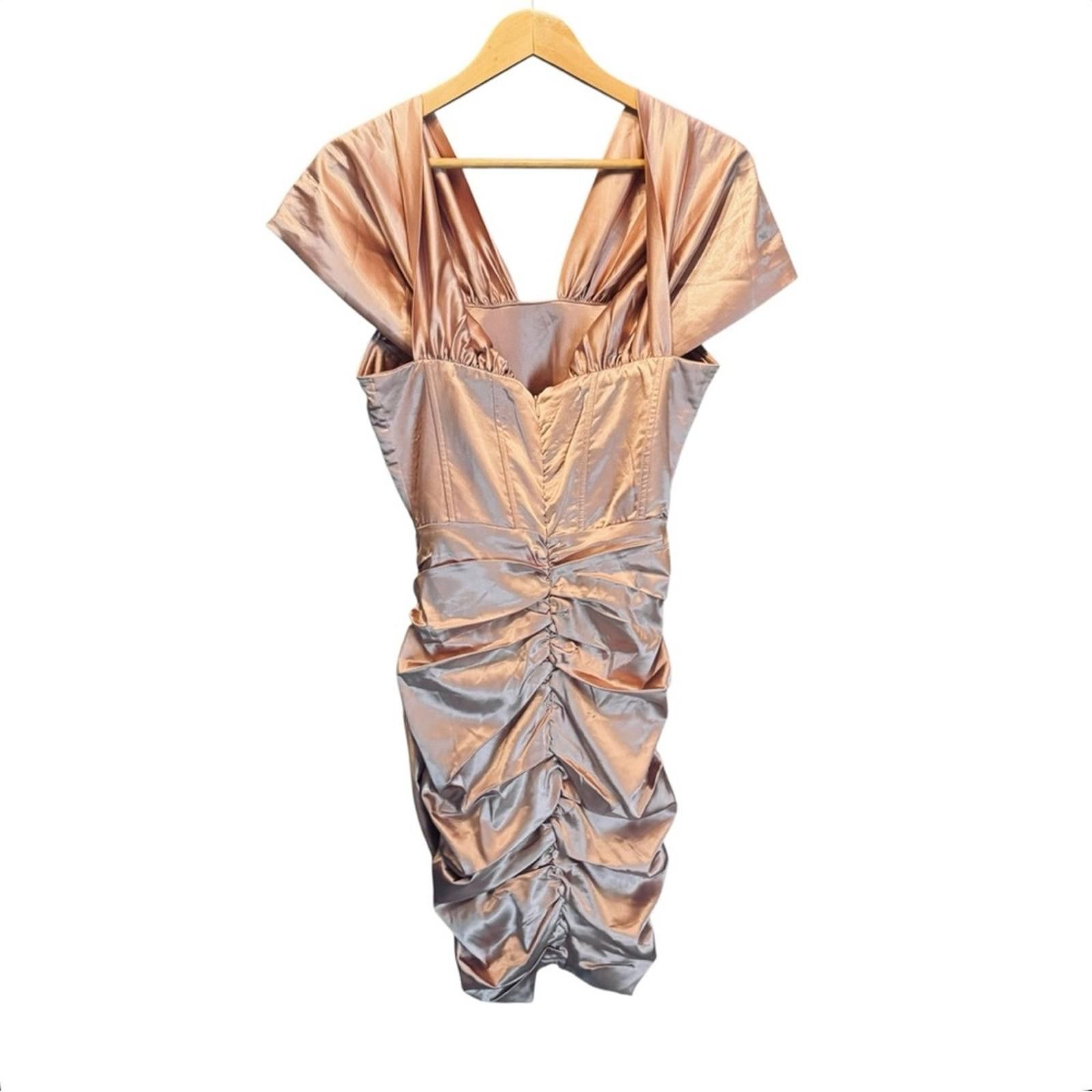 Designer Superdown. Aurora Mini Satin Ruched Dress. Size Medium. Size M / US 6-8 / IT 42-44 - 10 Thumbnail