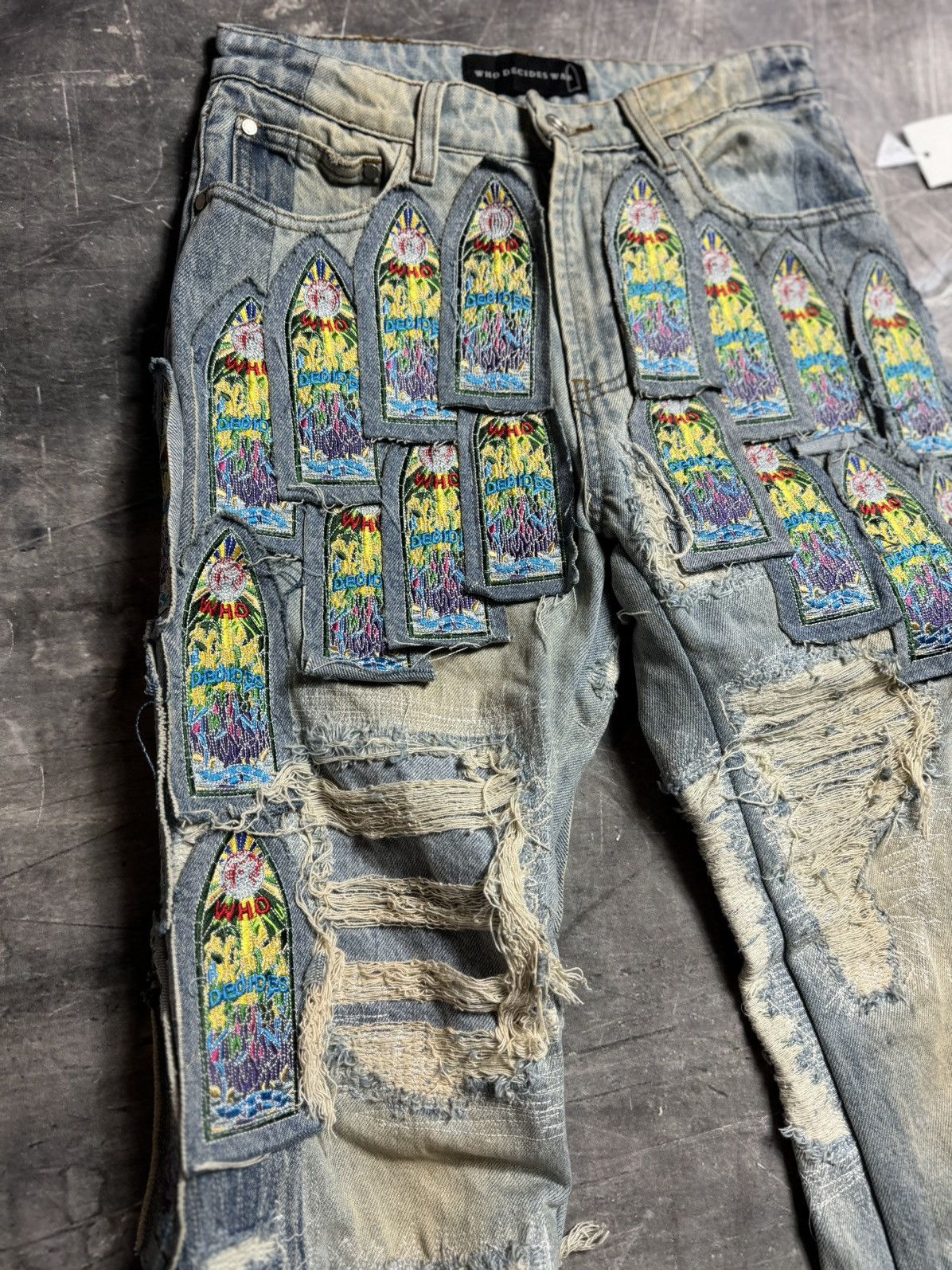 Who Decides War Who Decides War Coliseum Fusion Patchwork Jeans Size US 28 / EU 44 - 3 Thumbnail