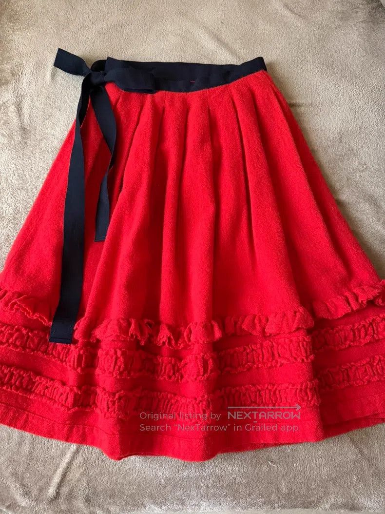 Comme des Garcons Comme Des Garcons size S Wool pleated ruffle tie waist hal Size 23" - 1 Thumbnail