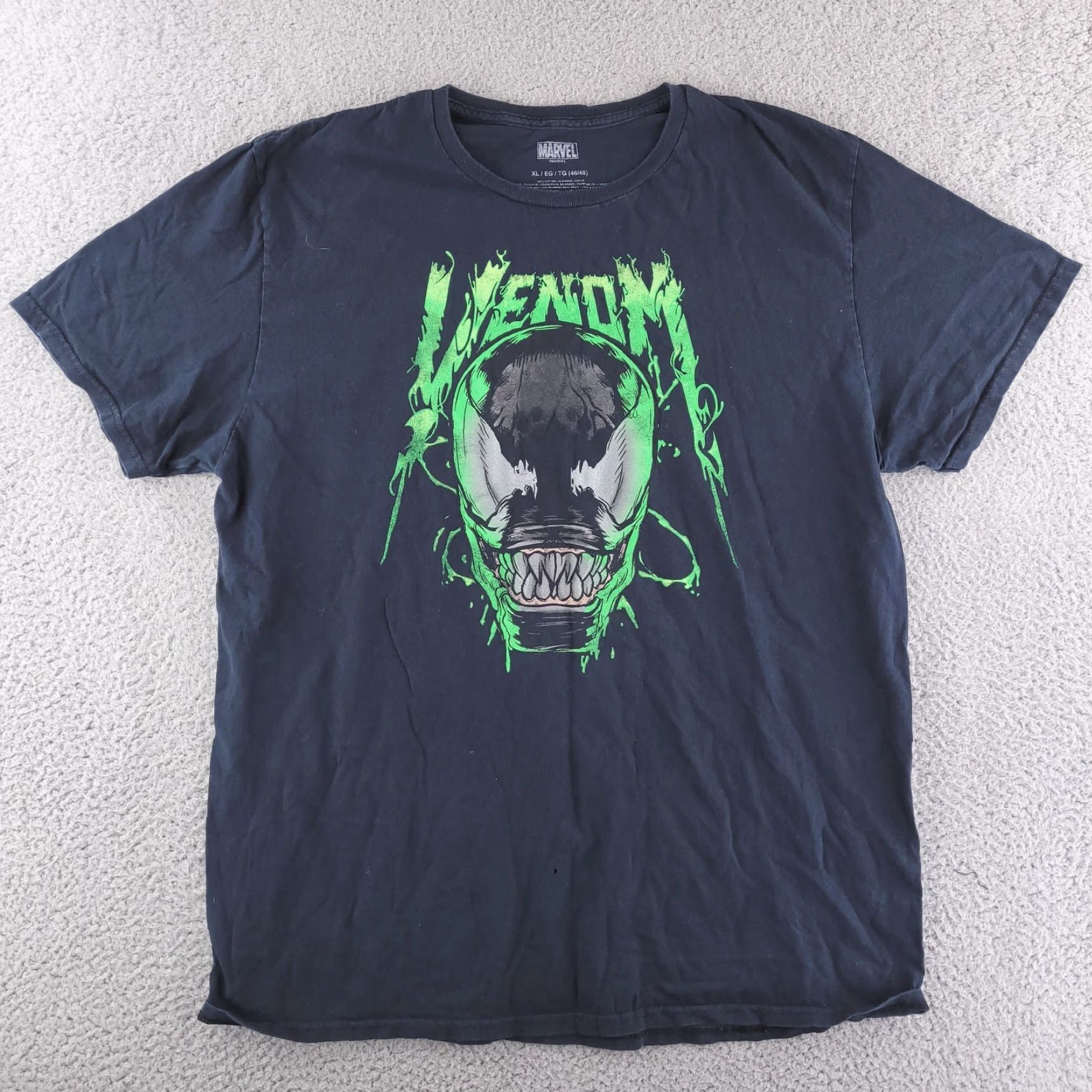 Vintage Marvel Mens XL Black Venom Graphic Tee Short Sleeve Slim Fit Shirt Size US XL / EU 56 / 4 - 2 Thumbnail