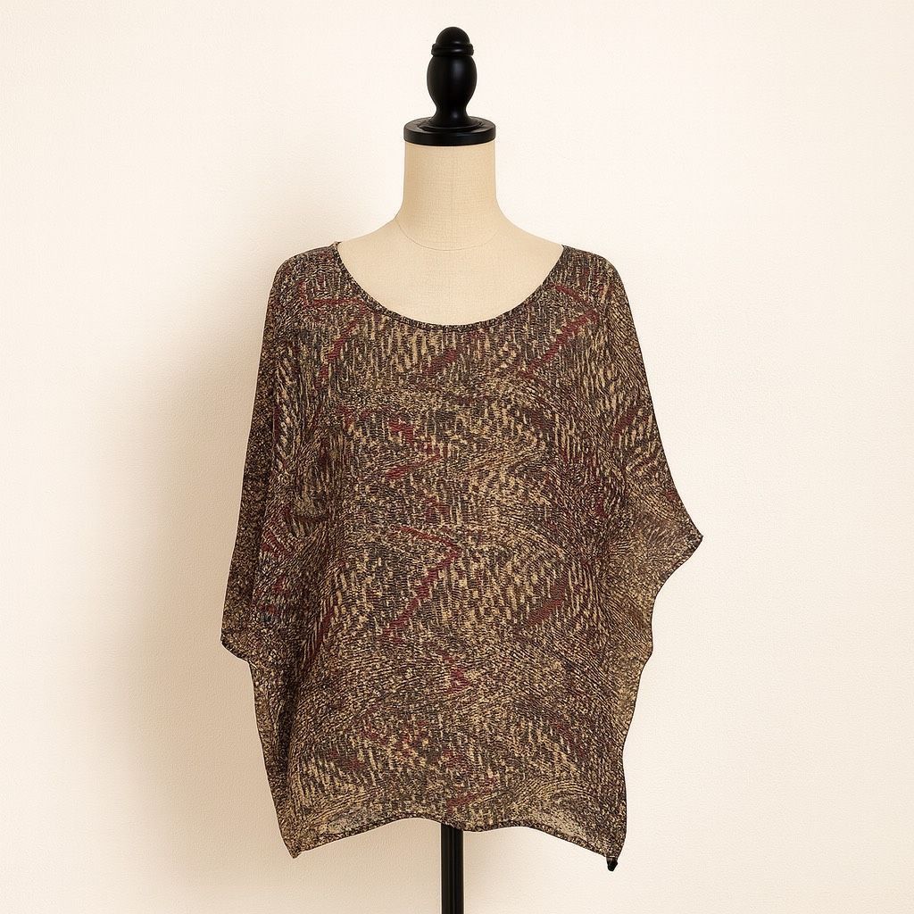 Other Abstract Print Oversized Semi-Sheer Blouse | Size M Size M / US 6-8 / IT 42-44 - 1 Thumbnail