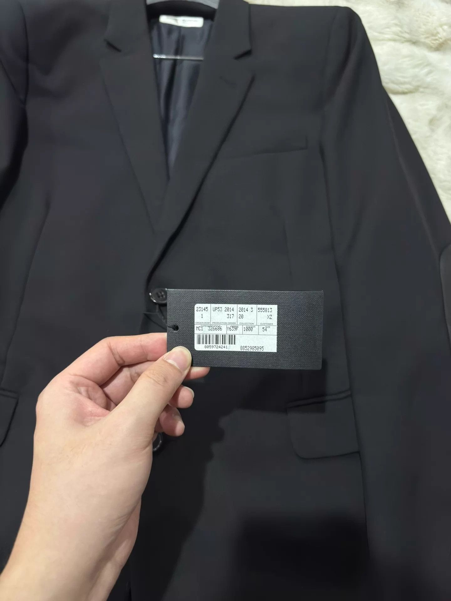 Yves Saint Laurent YSL Hedi Slimane Men's Suit 54 Sheepskin Sleeve New Size 54R - 2 Thumbnail