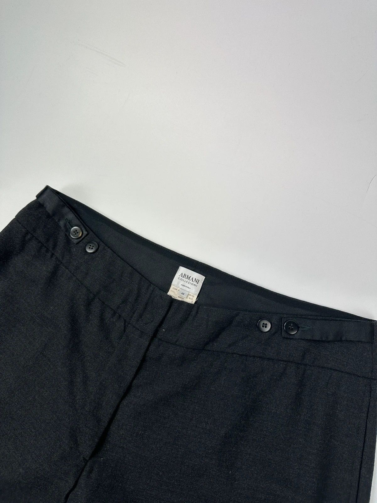 Armani Armani Collezioni FW2004 Dark Grey Wool Class Wide Legs Size US 32 / EU 48 - 2 Thumbnail