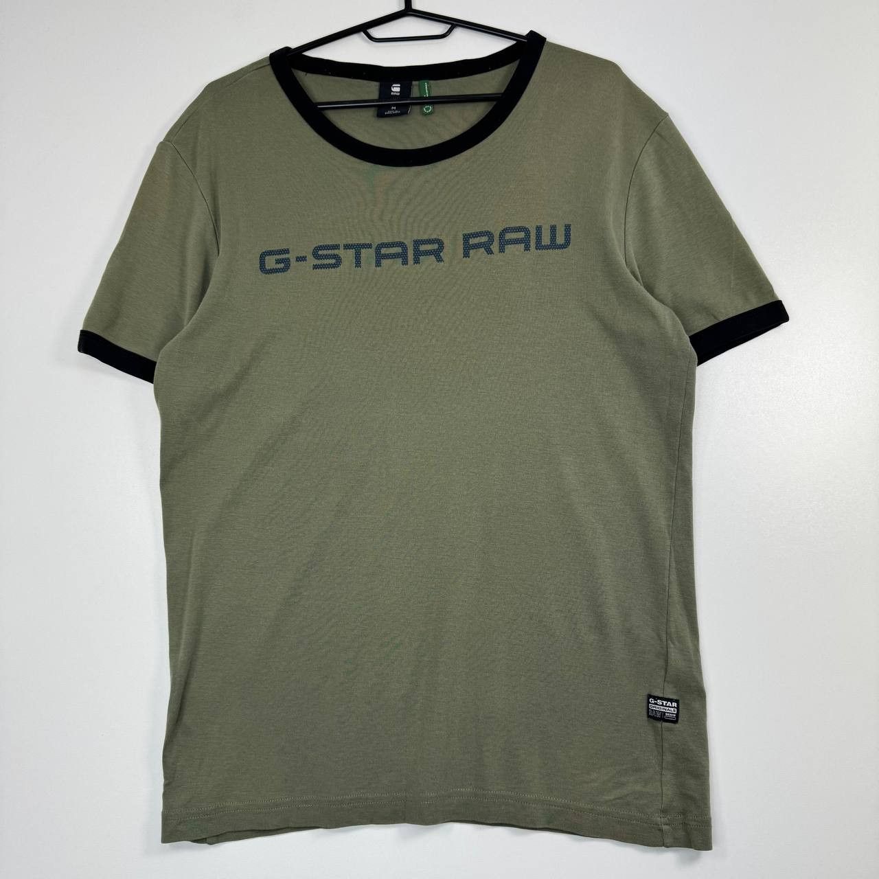 G-Star G Star Raw Logo T Shirt Olive Green Ringer Tee Mens Size M Size US M / EU 48-50 / 2 - 1 Thumbnail