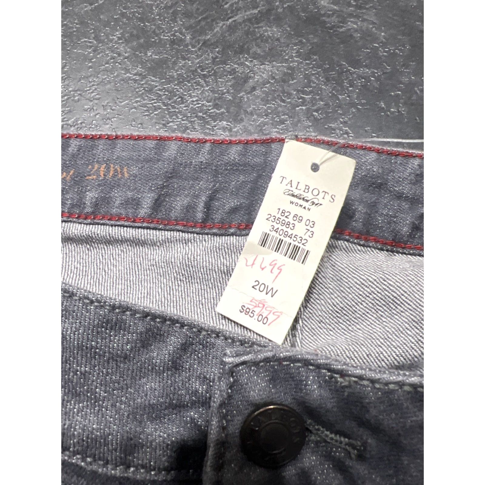 Talbots Talbots Jeans Womans 20W Gray Denim Stretch Straight High Rise 33.5in Inseam Plus Size Jeans Womens Regular/Plus Size Size 42" / US 20 - 5 Thumbnail