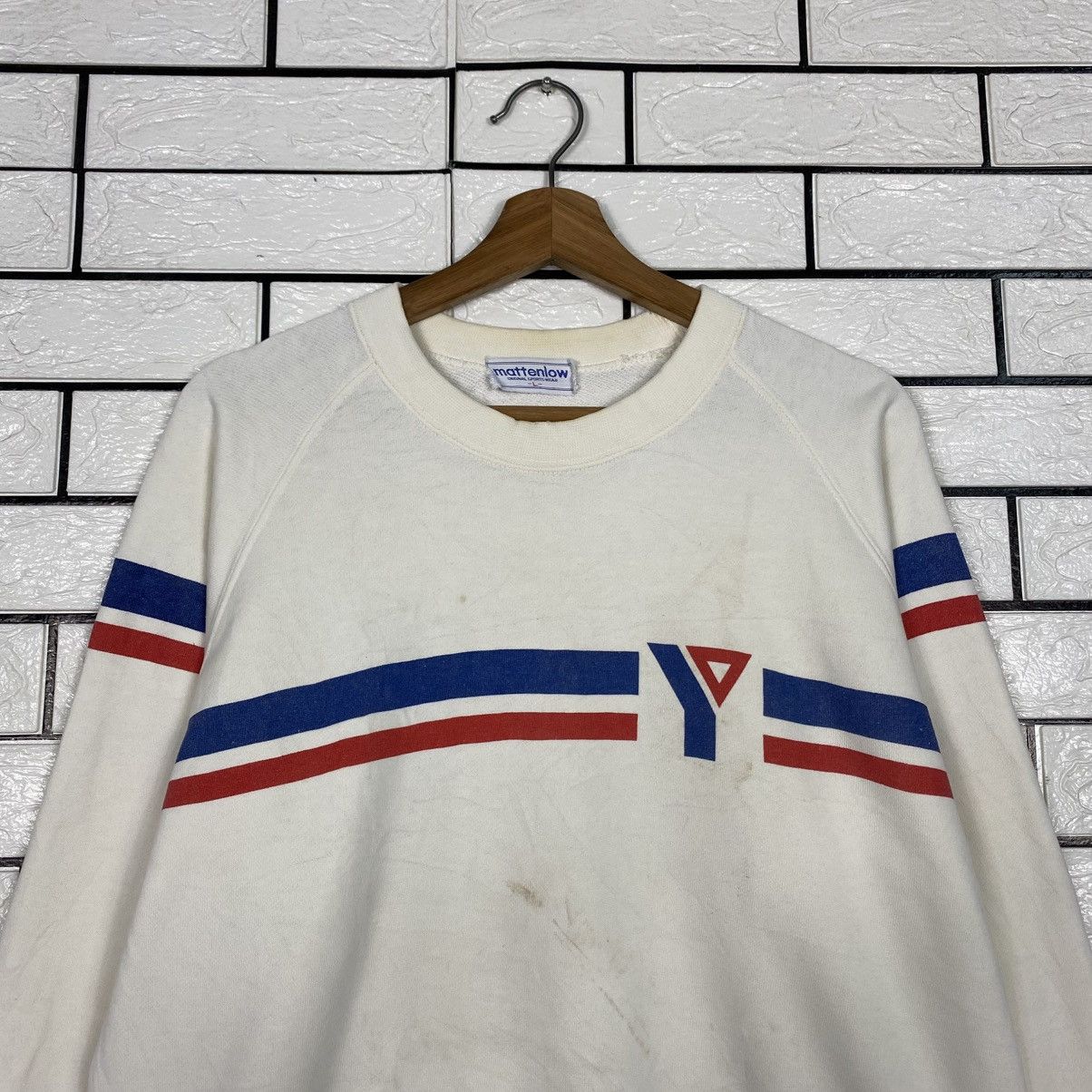 Japanese Brand 📌Vintage Sweatshirt YMCA Striped Design Issey Miyake Size US L / EU 52-54 / 3 - 4 Thumbnail