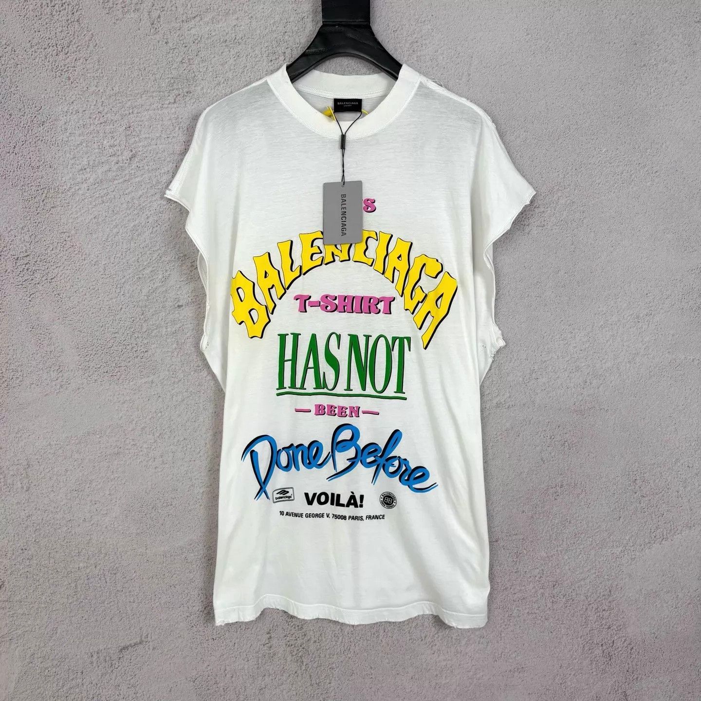 Balenciaga white rainbow print logo short tee 2 99