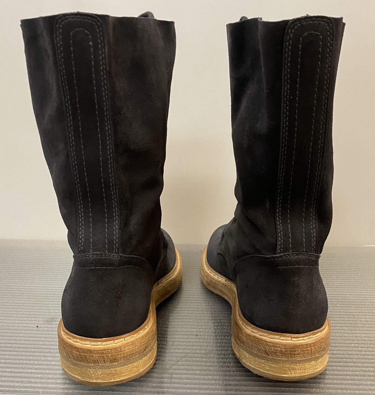 Ann Demeulemeester Ann Demeulemeester 🇮🇹 asphalt blk blister leather boots 8 NEW Size US 8 / EU 41 - 9 Thumbnail