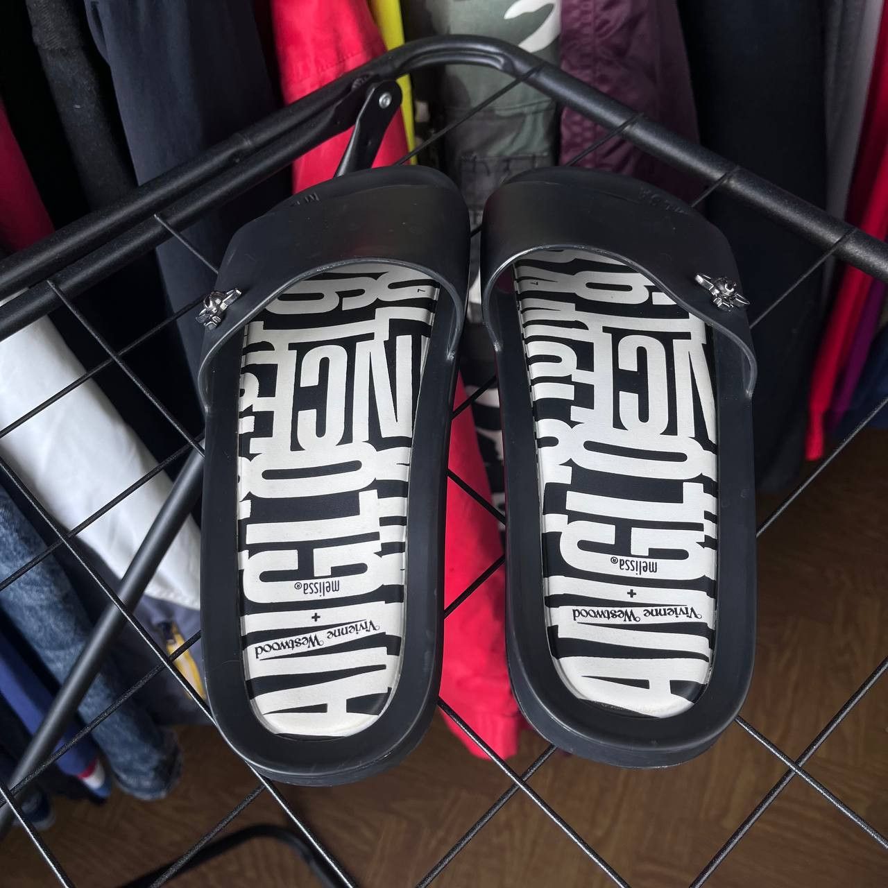 Melissa × Vivienne Westwood Vivienne Westwood Anglomania x Melissa Black Slides Sandals Size US 8 / IT 38 - 6 Thumbnail