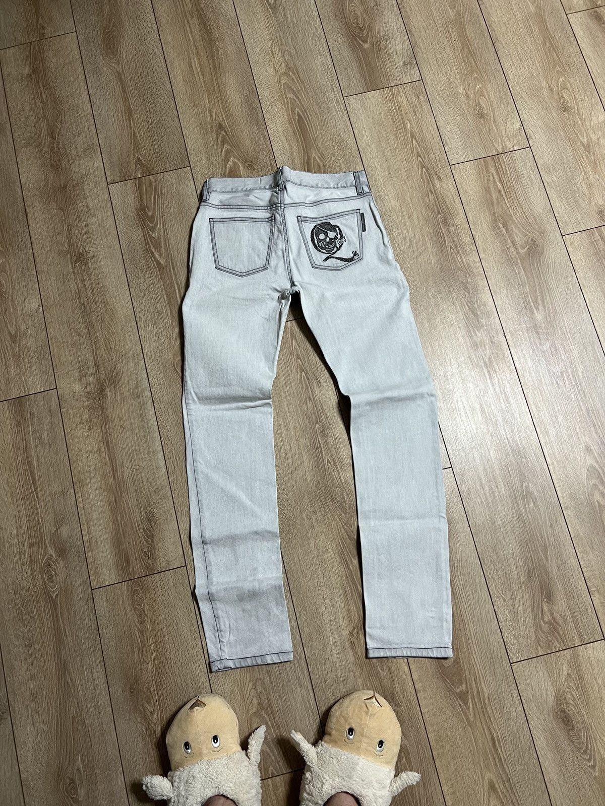 Alexander McQueen ALEXANDER MCQUEEN SKULL EMBROIDERY JEANS | Grailed