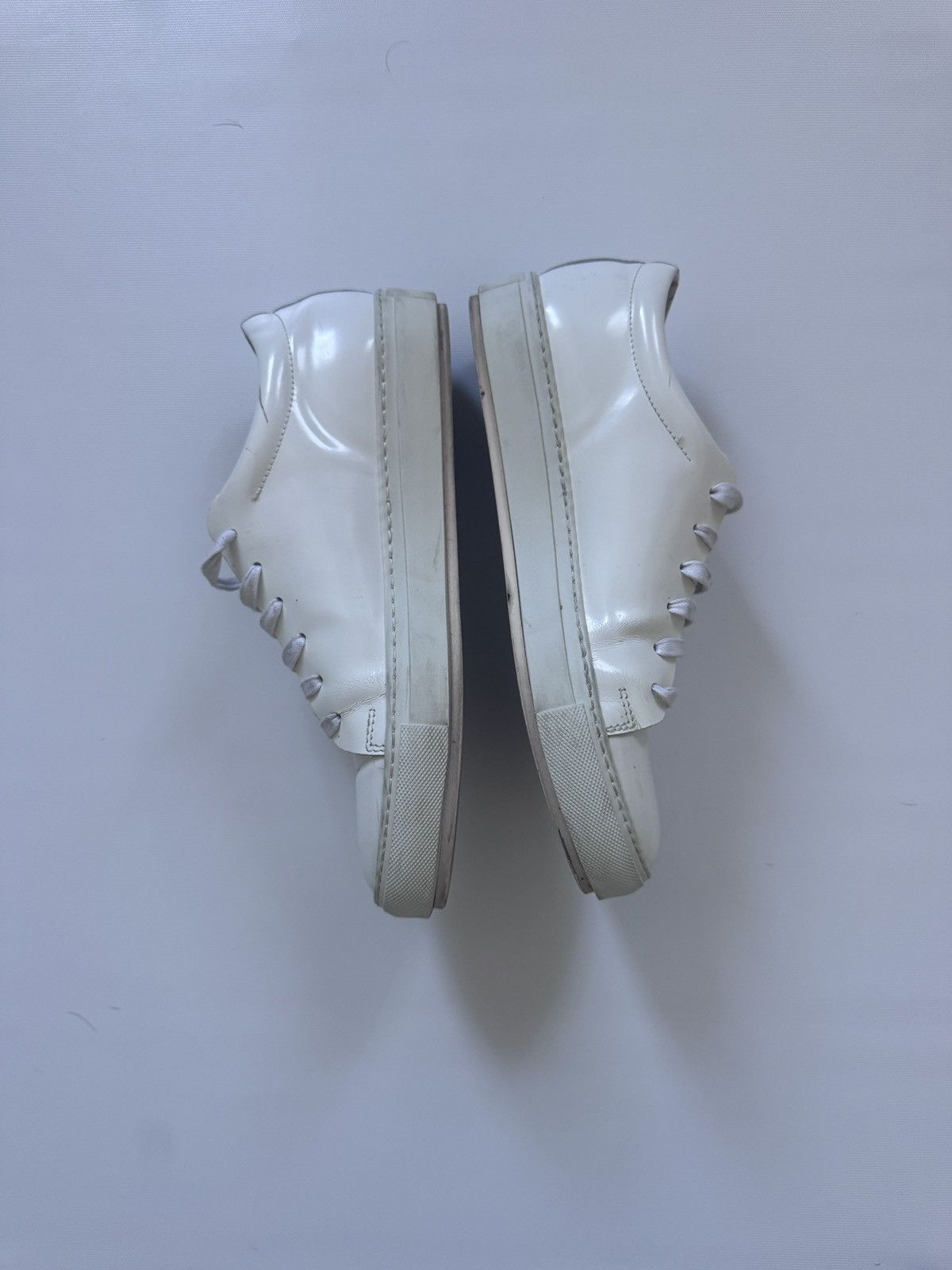 Acne Studios Acne Studios White Leather Low Top Sneakers Size 8 Size US 8 / EU 41 - 2 Thumbnail