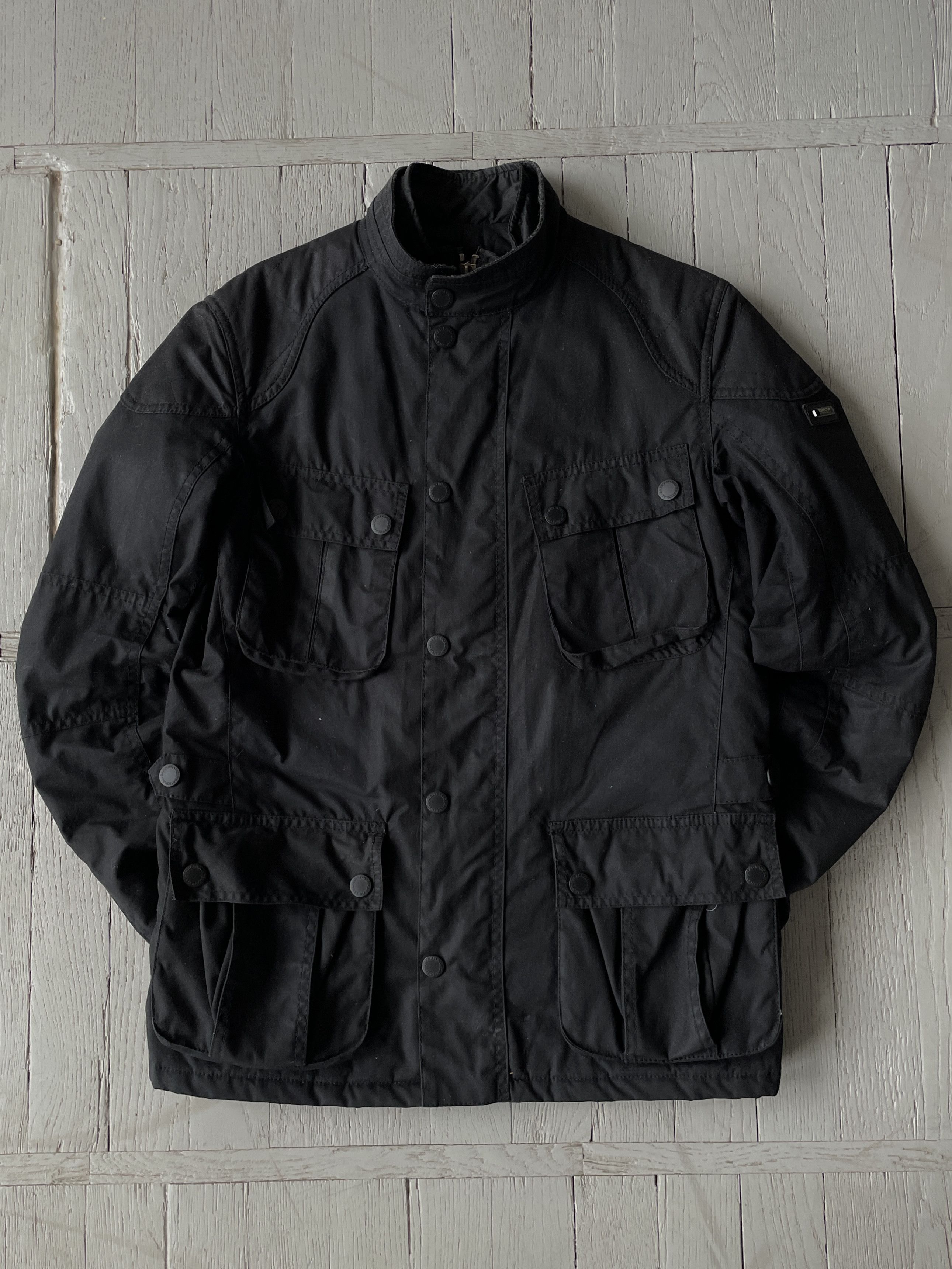 Barbour international belted jacket sale