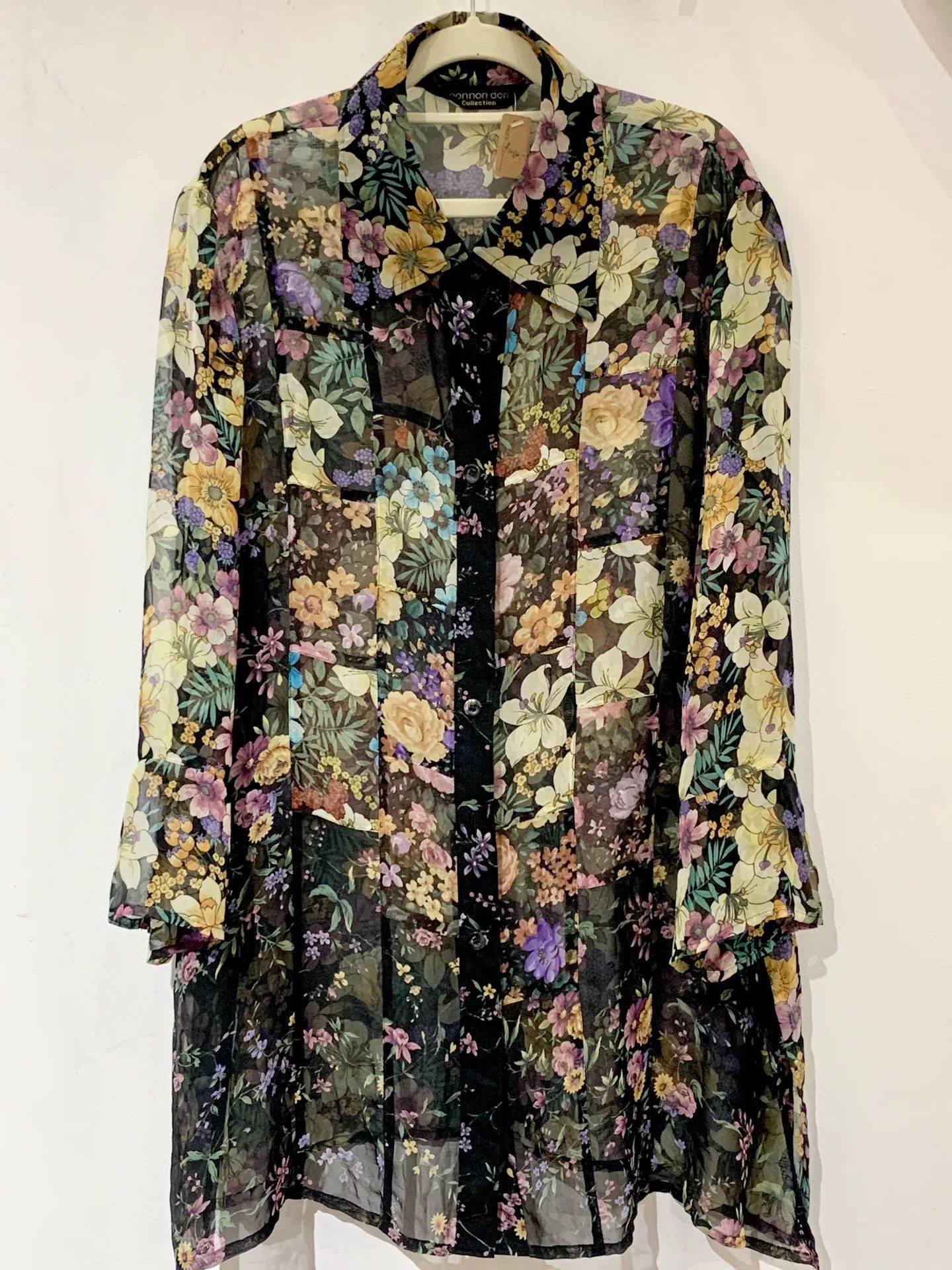 Mademoiselle Non Non Floral Transparent Blouse Size S / US 4 / IT 40 - 1 Thumbnail