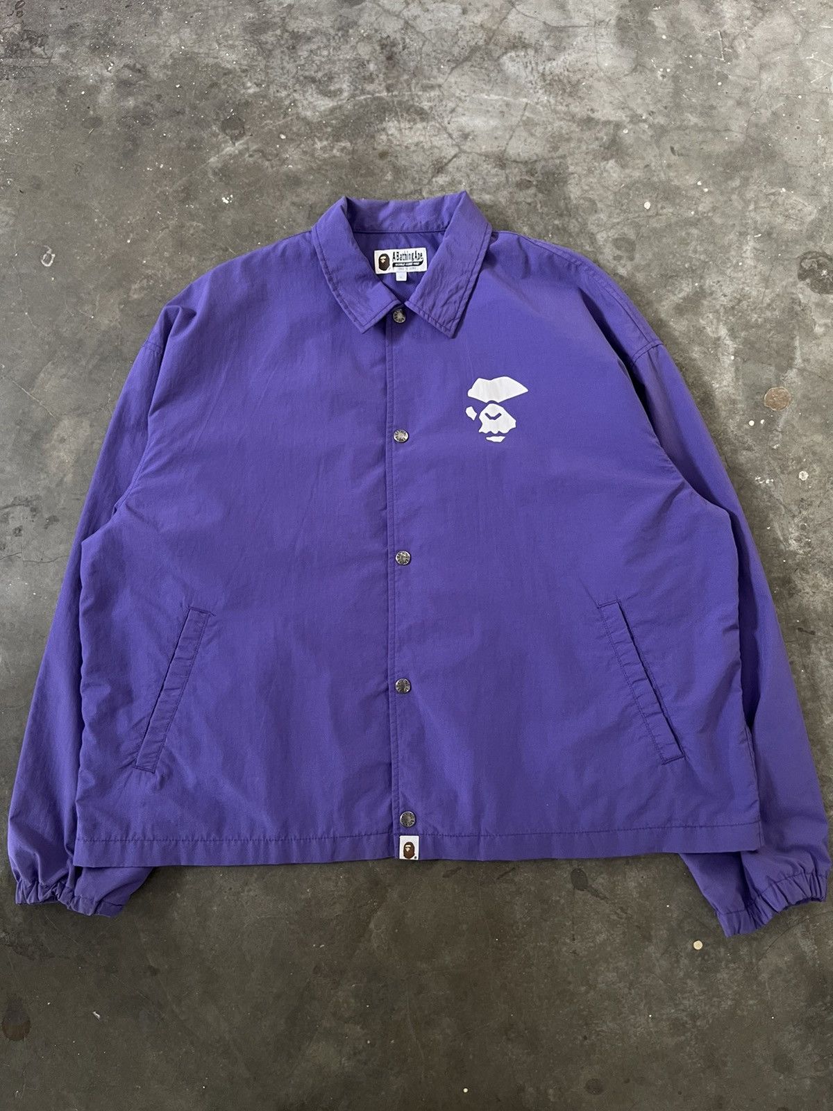 Bape Bape Mad Face College Coach Jacket Purple Size US L / EU 52-54 / 3 - 1 Thumbnail